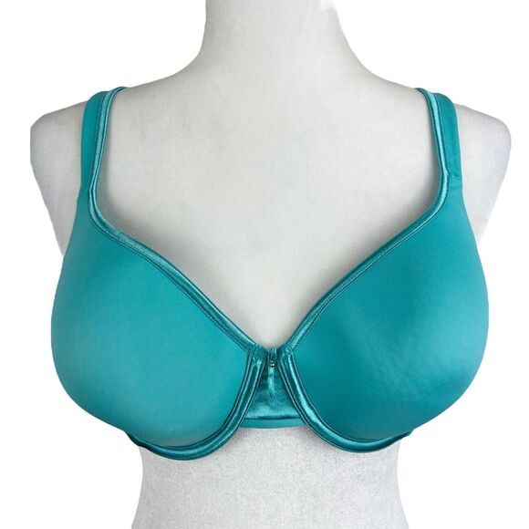Vanity Fair Bra Women 36D Teal Padded Wired Convertible Strap Smooth T-Shirt Bra - Picture 2 of 13
